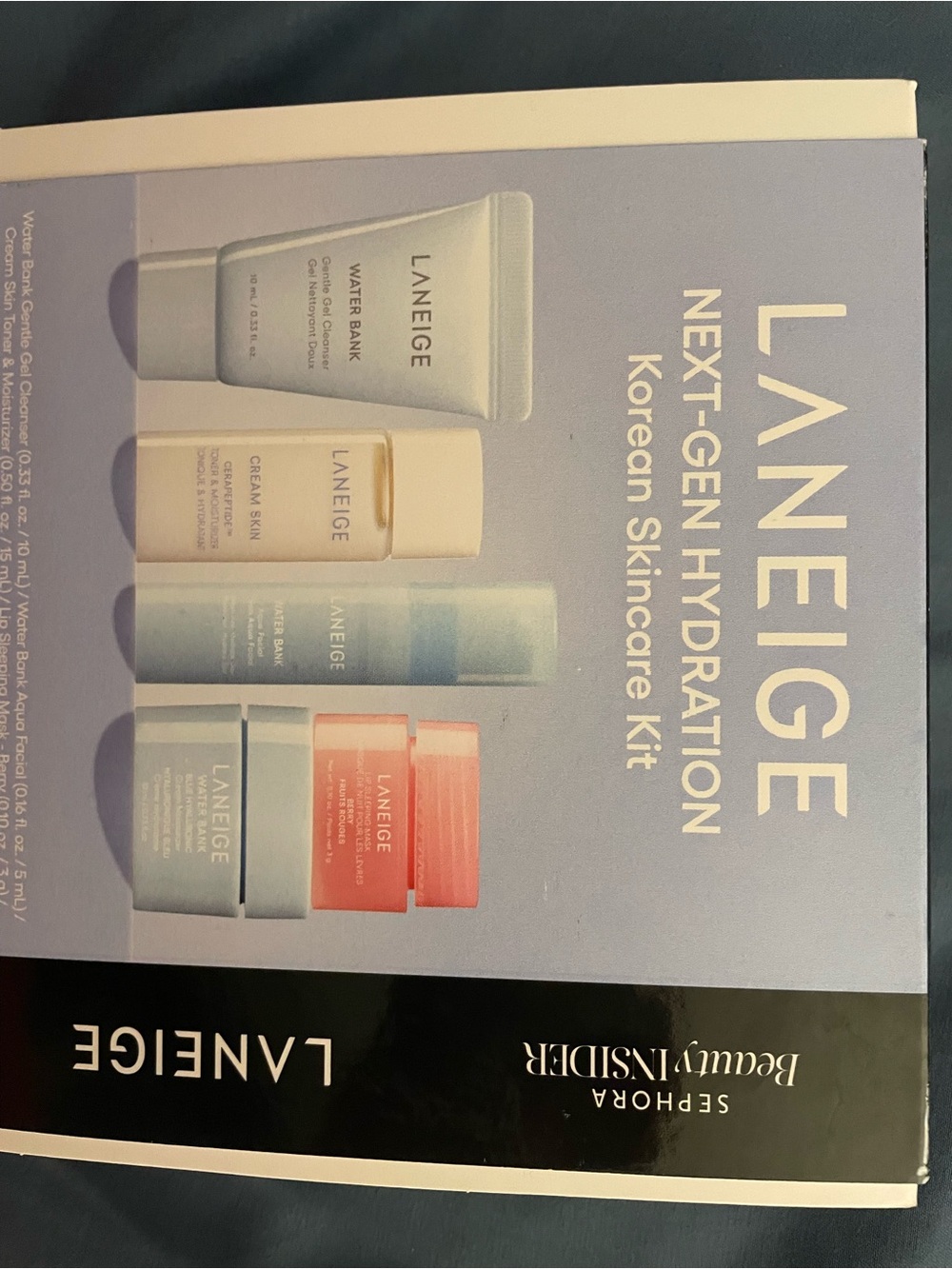 LANEIGE Hydration Skincare Set - Light Blue, Pale Pink & Cream